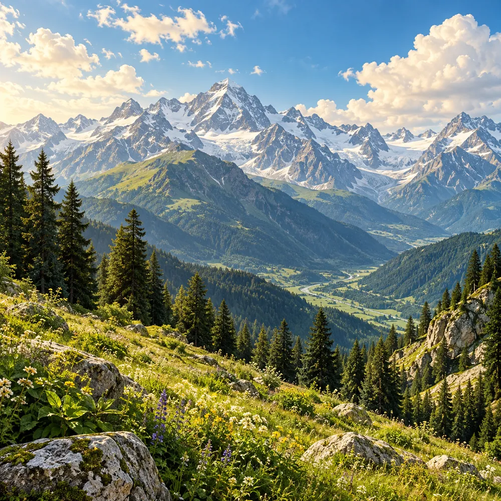 Панорама горных вершин